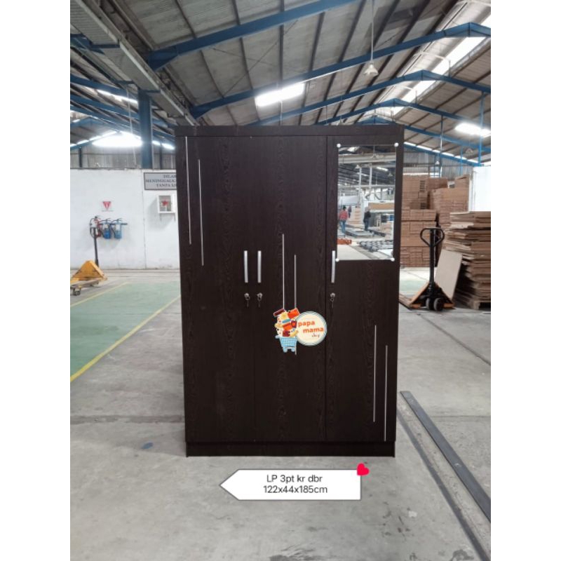 Lemari Pakaian 3 Pintu Buka Minimalis - Lemari Pakaian Kayu - Medan