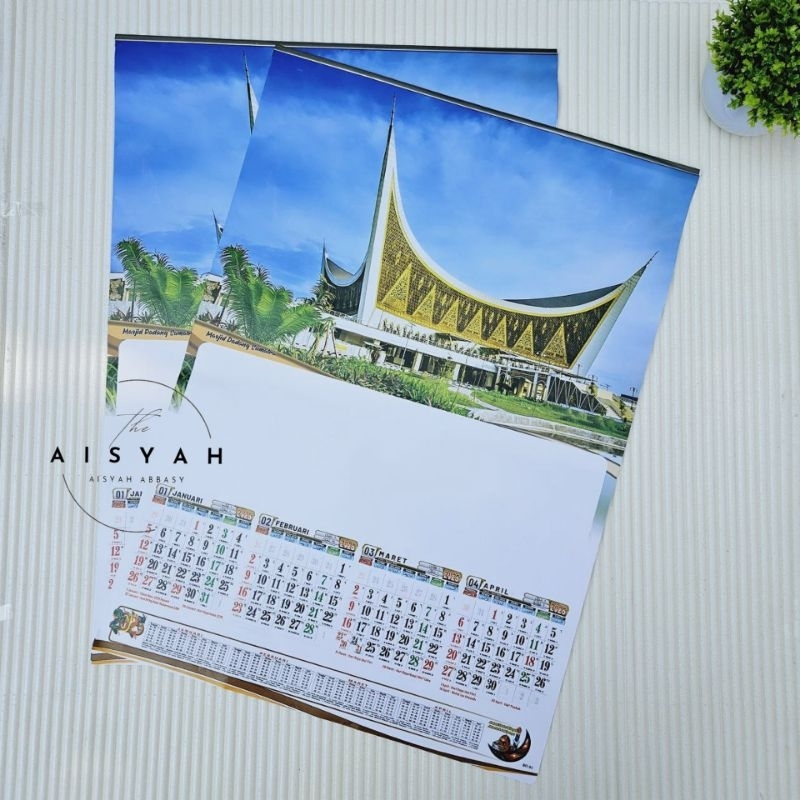 

kalender 2025 3 lembar 4 bulanan caturwulan JB ukuran 38x54cm gambar masjid (terima cetak castume merek)