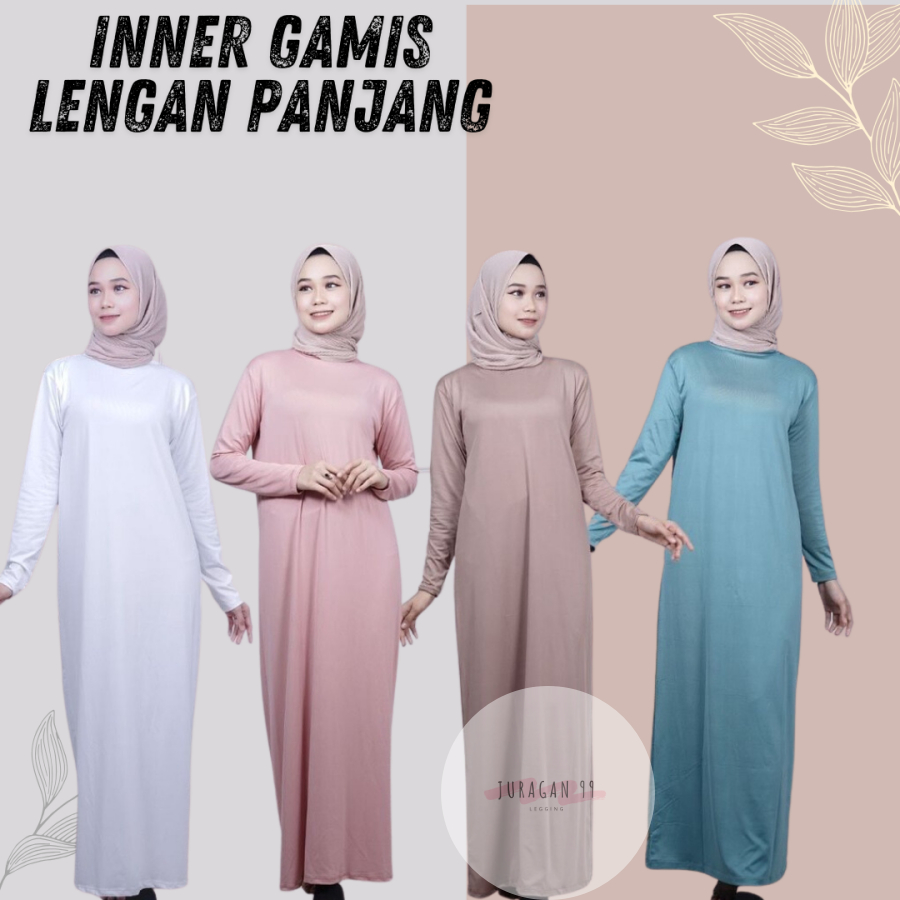 Gamis Lengan Panjang Turtle Neck Inner Mangset Daleman Baju Gamis