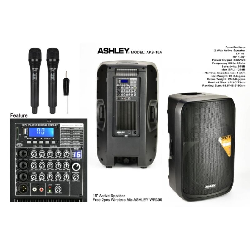 ashley speaker aktif 15inc AKS15A