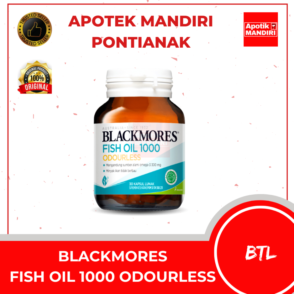 BLACKMORES FISH OIL 1000 ODOURLESS - Ekstrak Omega 3