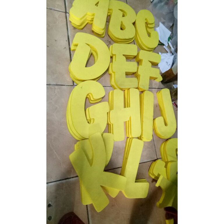 

KODE C59S abjad spon ati spon papan bunga abjad huruf AZ tggi 15cm dan 2cm
