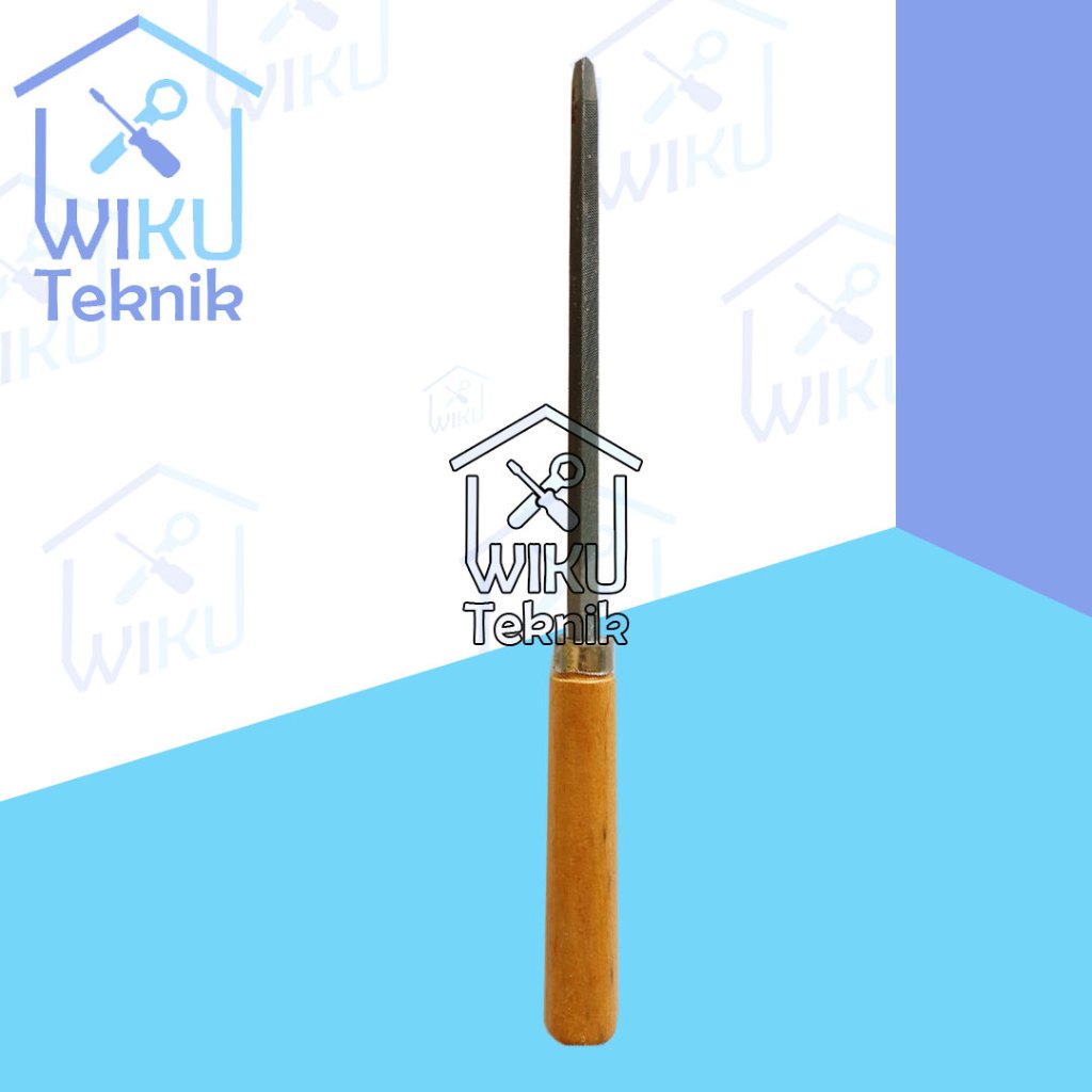 WiKu Kikir Slim Segitiga Gagang Kayu / Kikir Gergaji Besi Halus