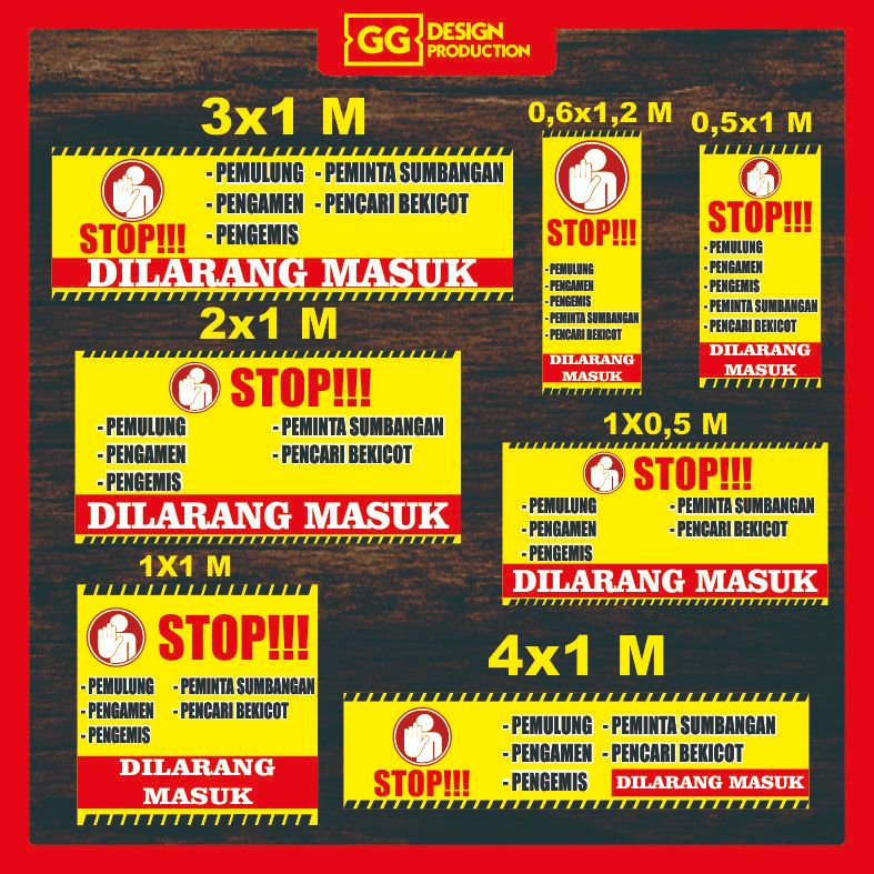 

cetak Banner mmt spanduk baliho Stop/dilarang termurah bisa custom