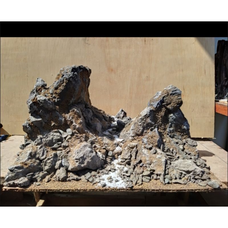 HARDSCAPE BATU 40CM  FREE PACKING KAYU