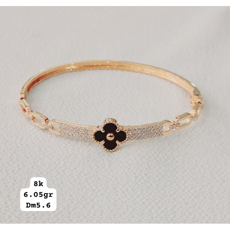 Gelang bangle model clover keramik hitam