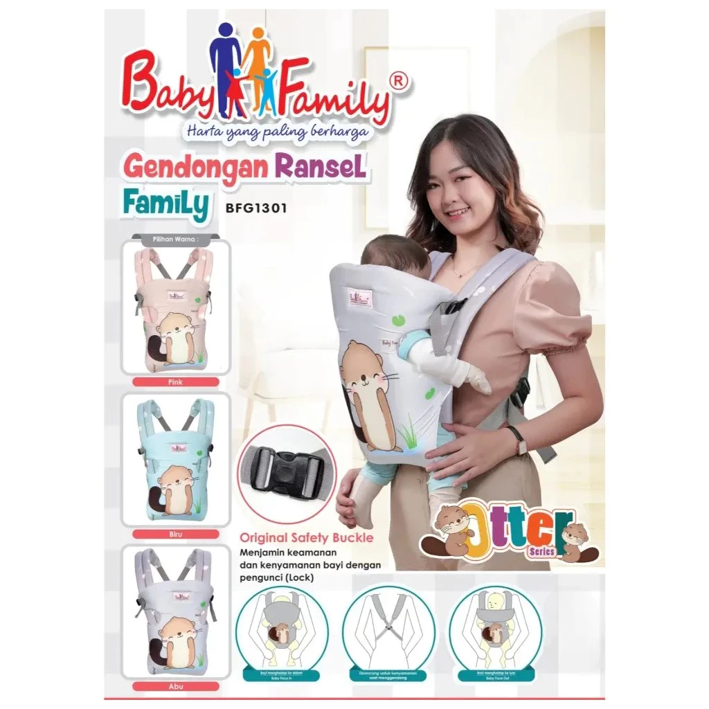 Gendongan Ransel Baby Family OTTER Series BFG1301 / Baby Scots Gendongan Depan Otter