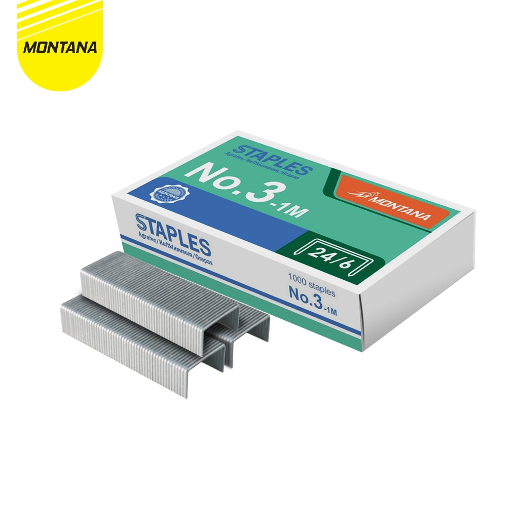 

MONTANA Staples Isi Stapler No. 3 Refill Jegrekan Hekter RS3-20Besar/Rretail