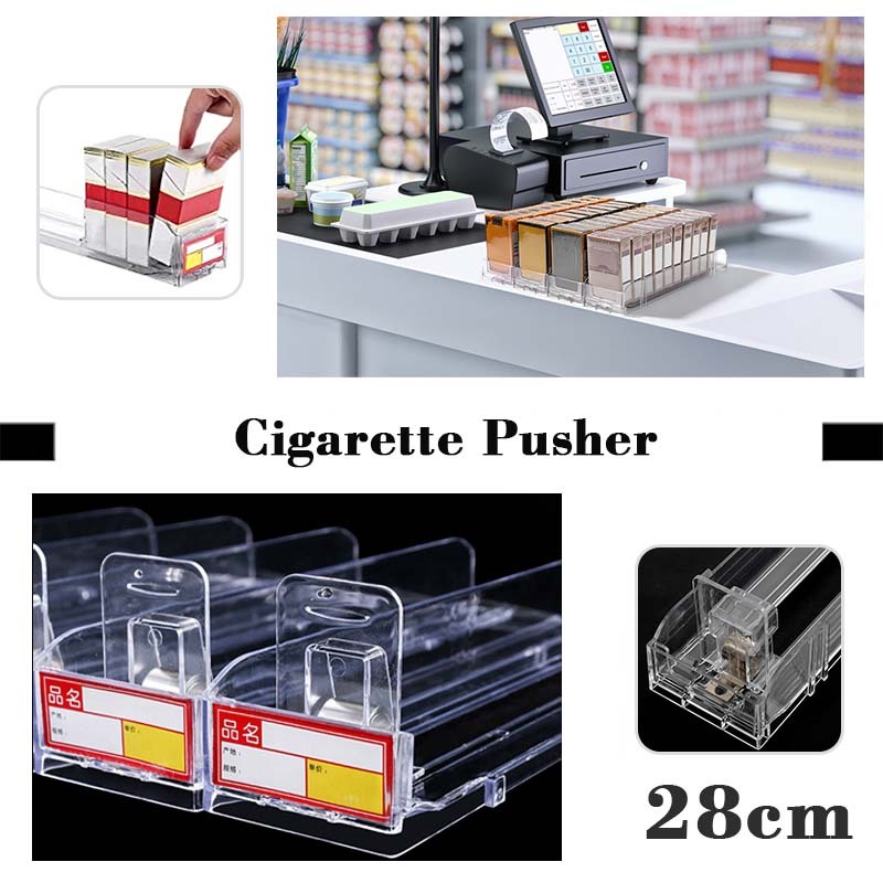 Rak Pusher Display Acrylic Dengan Pendorong Rak Rokok Akrilik Tempat Rokok