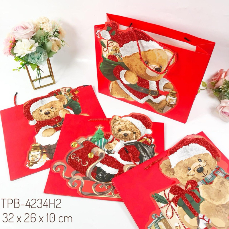 

PAPER BAG NATAL TAS KADO NATAL TEDDY NATAL