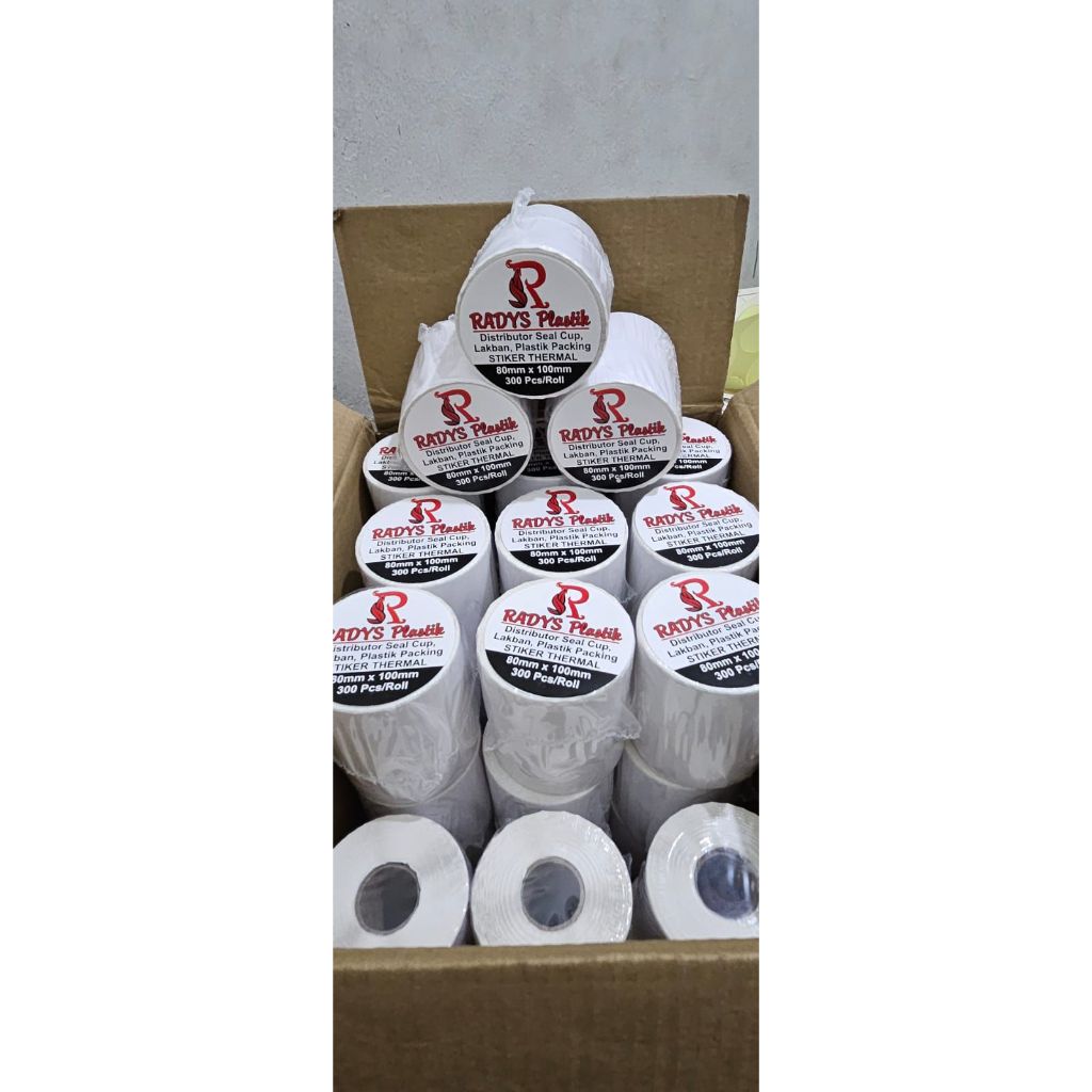 

18ROLL (1DUS/KARTON) LABEL THERMAL 78X100 / 80X100 ISI 300PCS