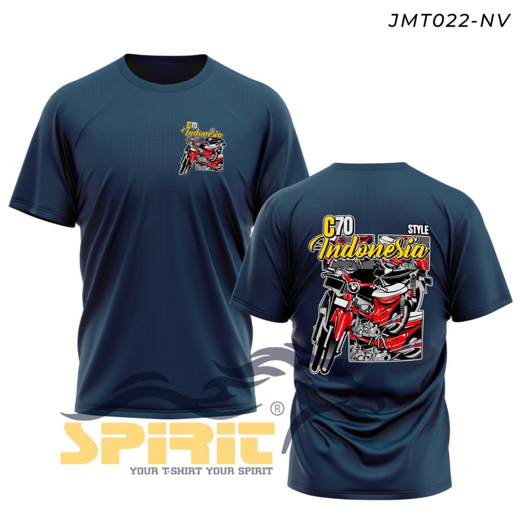 Kaos C70 Motor Honda Classic Style Street Modifikasi Komunitas Indonesia Lengan Pendek Katun 24s