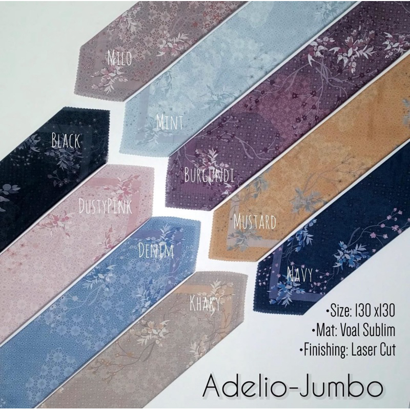 Hijab Voal Motif Adelio-Jumbo || Hijab Voal Motif Premium