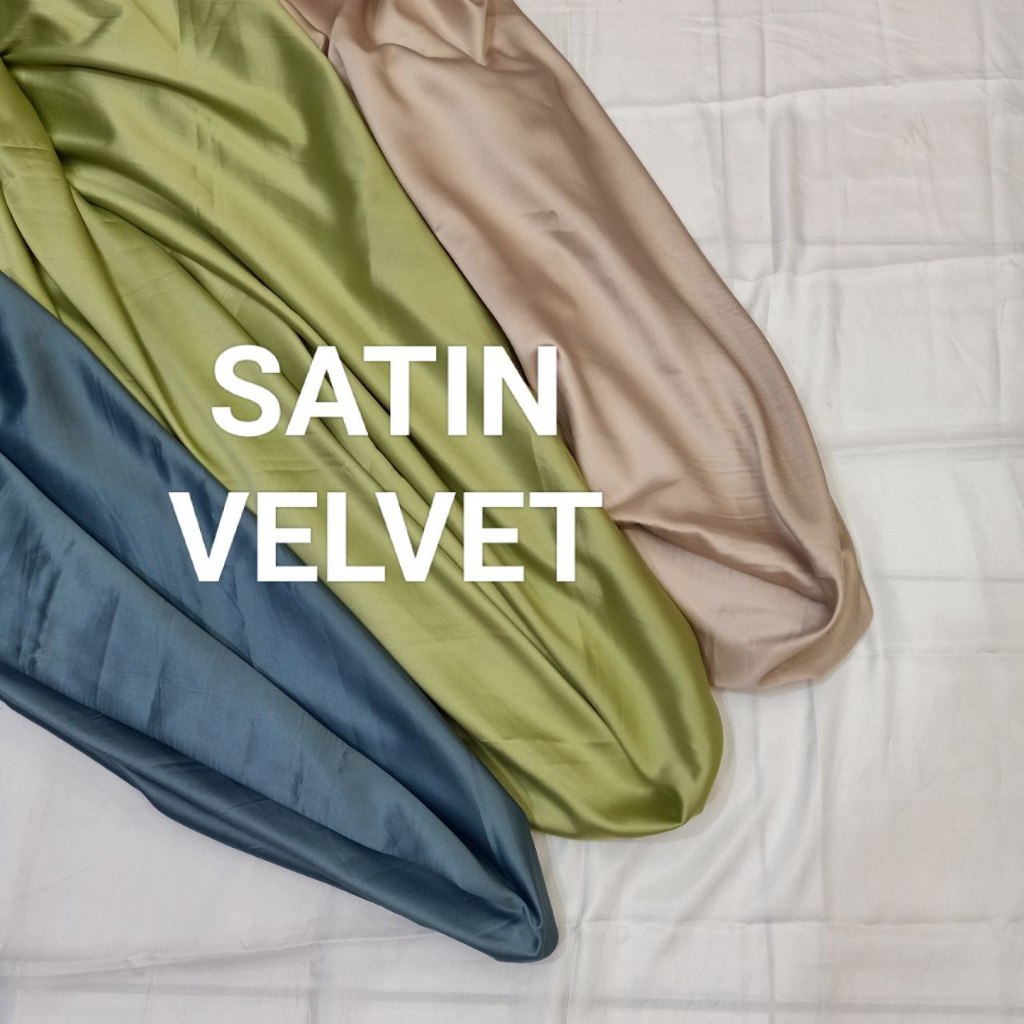 Kain Satin Velvet Untuk furing  gamis dress atasan wanita Bahan polosan saten