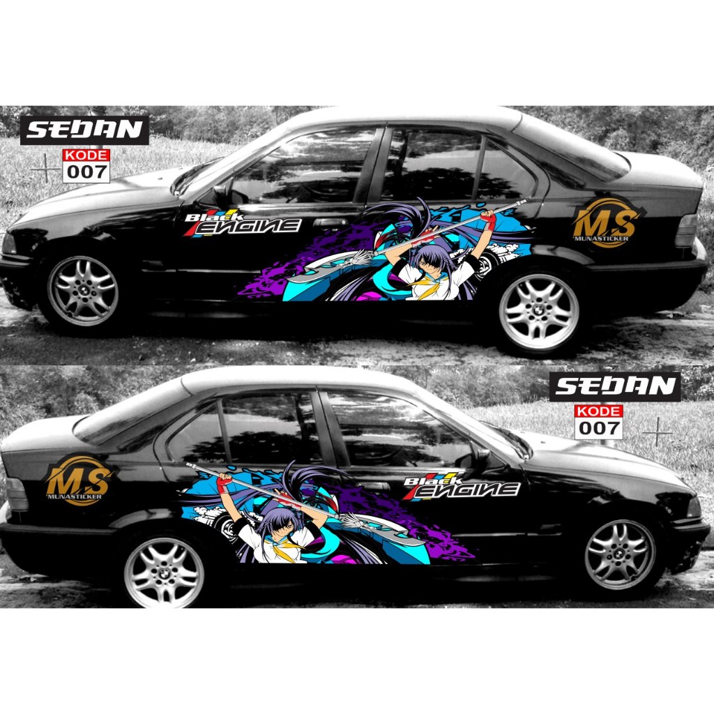 decal strip body samping mobil sedan sticker mobil sedan variasi keren