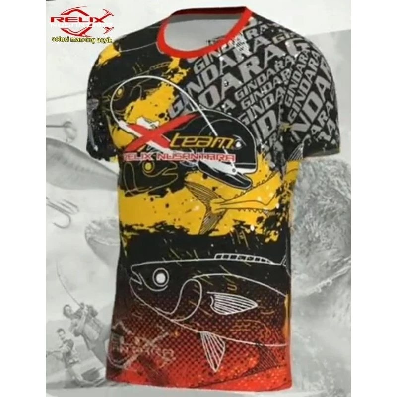 Jersey Relix Nusantara gindara lengan pendek Jersey Pancing Baju Mancing
