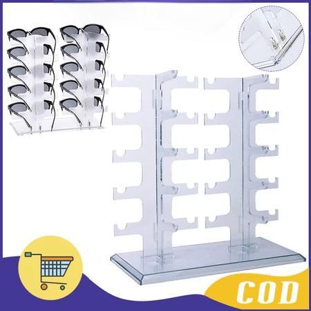 Double Rak Kacamata Akrilik Display Pajangan Kacamata/ Tempat Rak Display Kacamata  / Plastik Displa