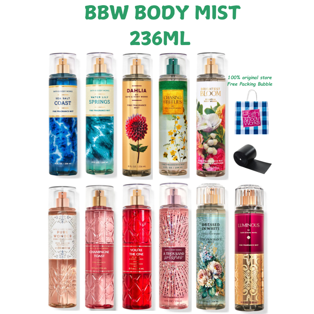 BBW Bath and Body Works Body Mist All Series Parfum Wanita 236ml ( Luminous - Pure Wonder - Into The