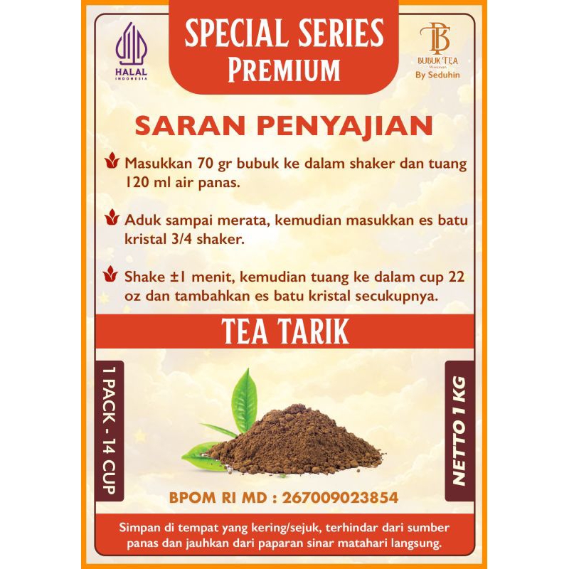 

Bubuk Minuman Teh Tarik 1kg Premium
