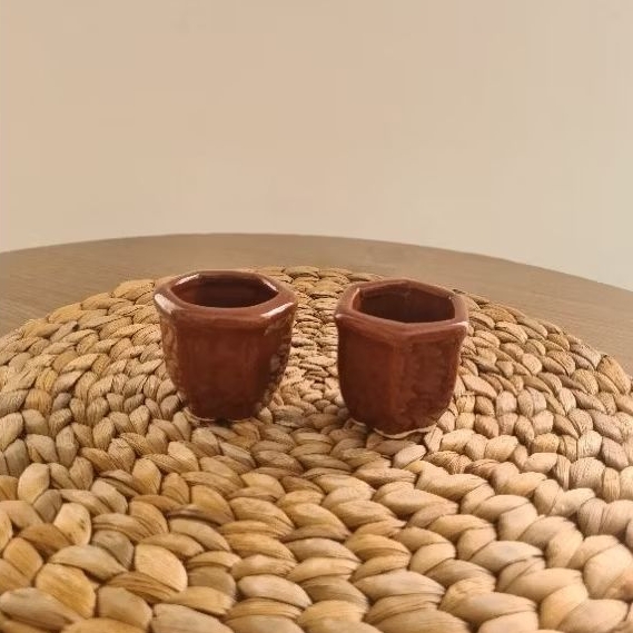 Pot Keramik Mini/ Bonsai Kaki