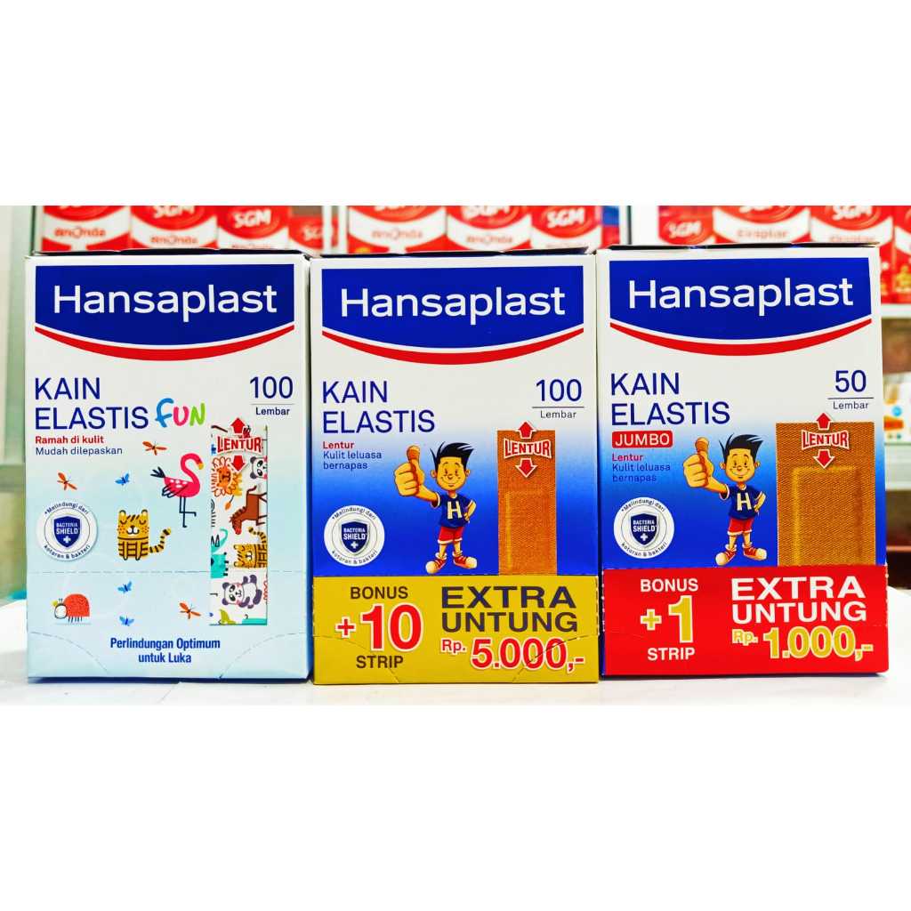 Hansaplast Kain Elastis 1 KOTAK ISI 50 & 100 LEMBAR - Plaster Luka Anak dan Dewasa