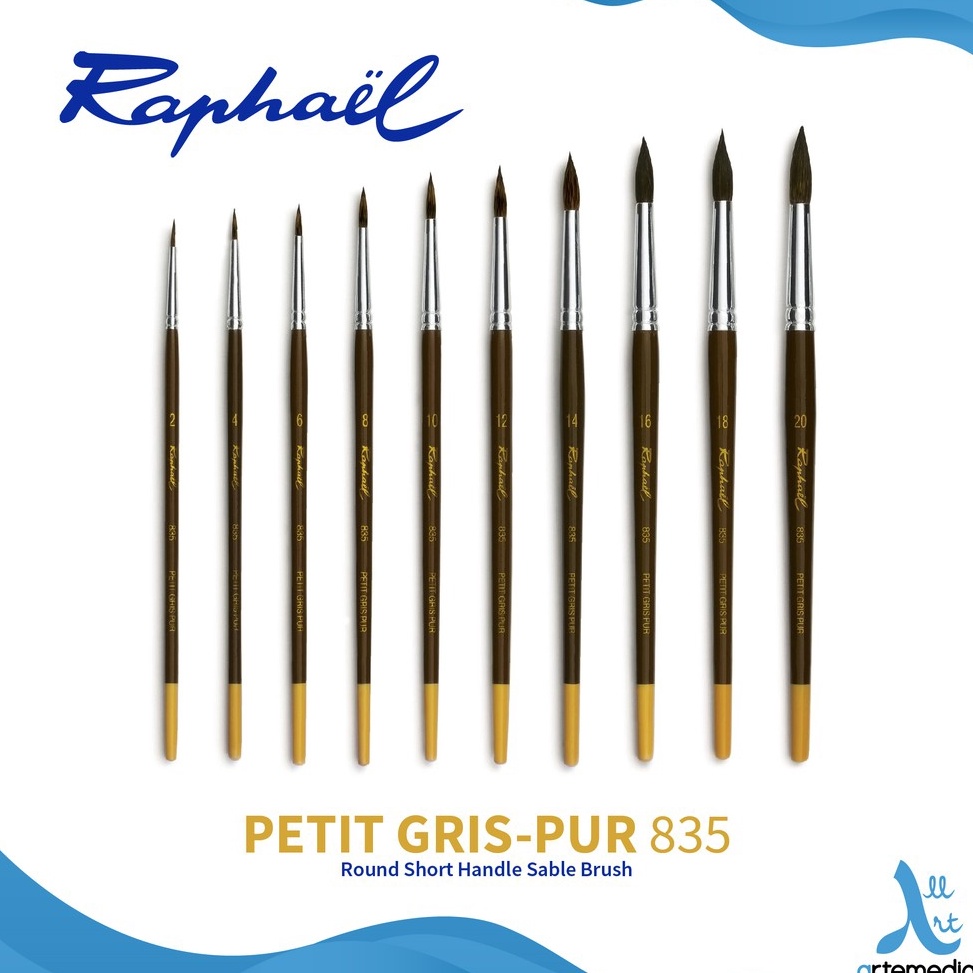 

Raphael 835 Round Petit Gris Squirrel Brush Short Handle