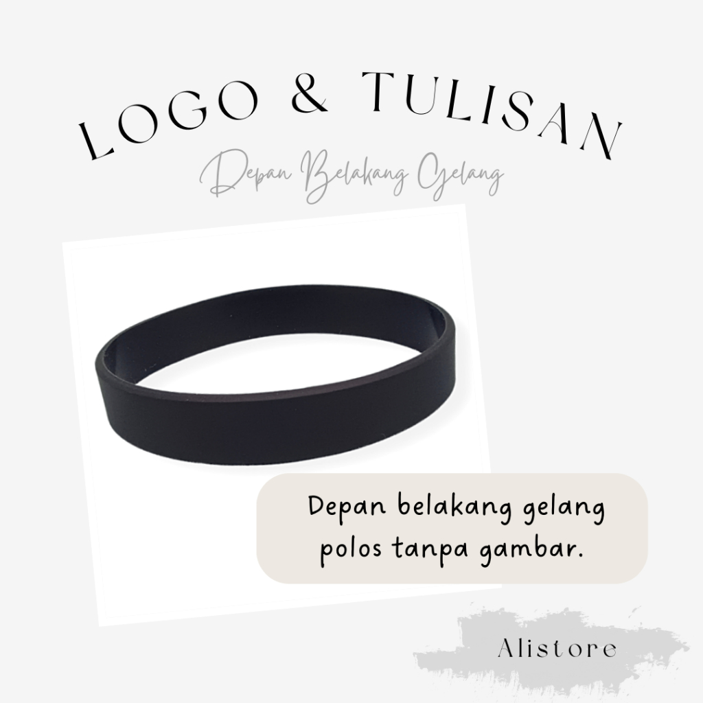 Gelang Pria Karet Distro Hitam Polos Bracelet Rubber Kasual Keren Sport Hype