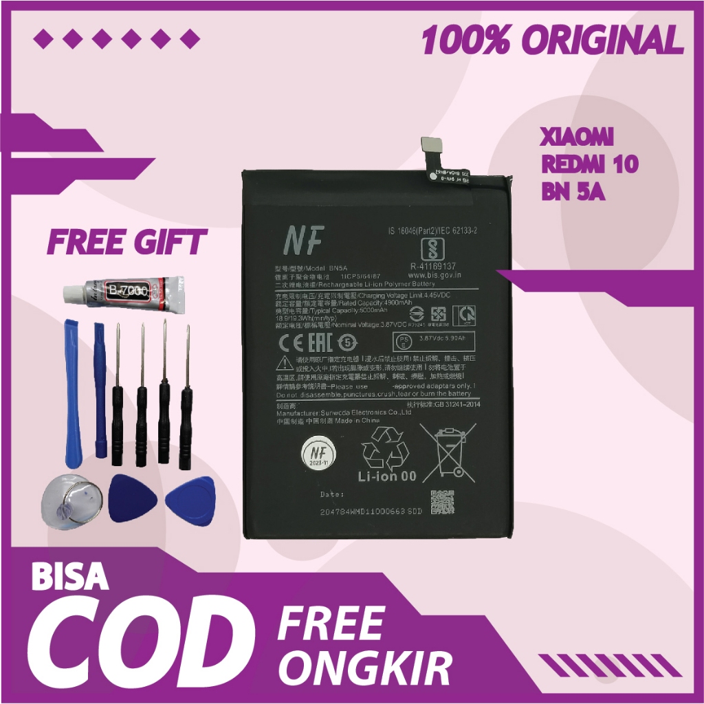 【ORIGINAL 100%】BATERAI XIAOMI REDMI 10- BN 5A ORIGINAL 100%