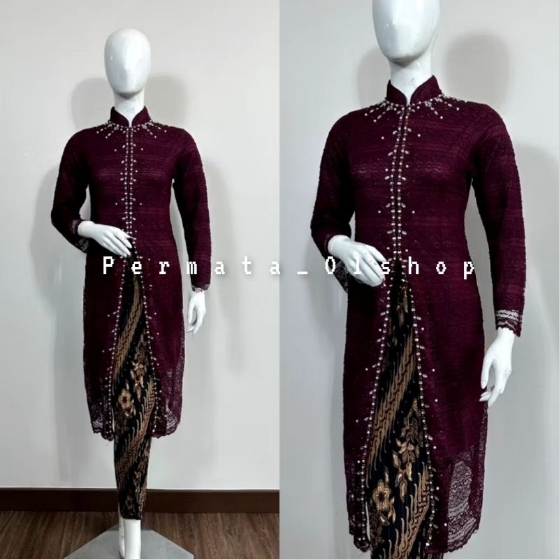 Permata Olshop / Kebaya Brukat Busui Payet Modern / Kebaya Kondangan / Kebaya Modern / Kebaya Tunik 