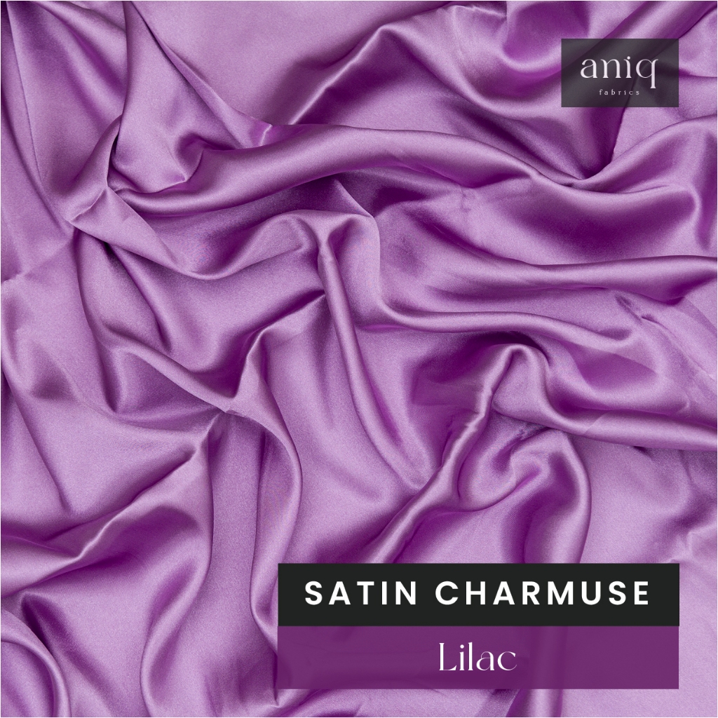 Aniq Fabrics Kain Satin Meteran Satin Silk Charmuse Premium Bahan Baju Bridesmaid, Bahan Kebaya - Li
