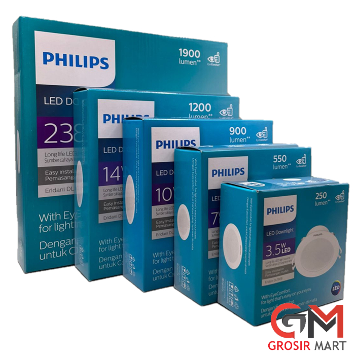 Philips Downlight LED Eridani 3.5W 7W 10W 14W 23W Putih / Kuning Lampu Plafon 3.5 7 10 14 23 W Watt