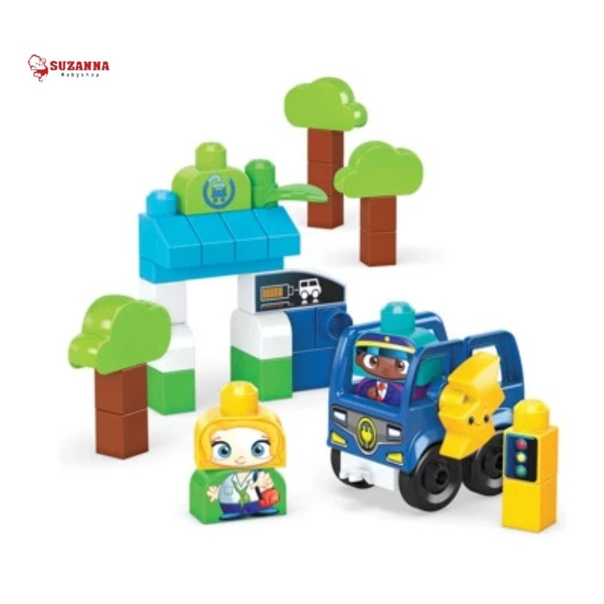 Mega Bloks HDX90 Green Town Charge & Go Bus