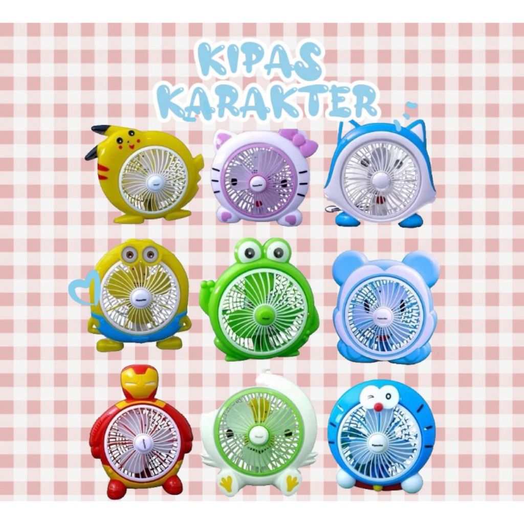 KIPAS ANGIN MEJA KIPAS ANGIN KARAKTER KIPAS ANGIN KARTUN KIPAS ANGIN KARAKTER