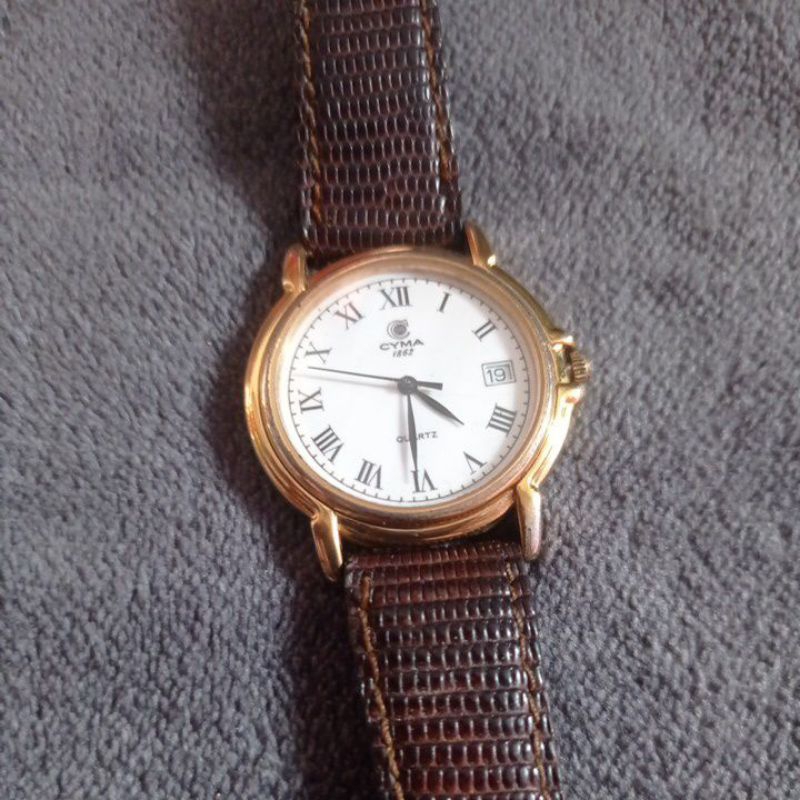 jam tangan cyma swiss made gold plated