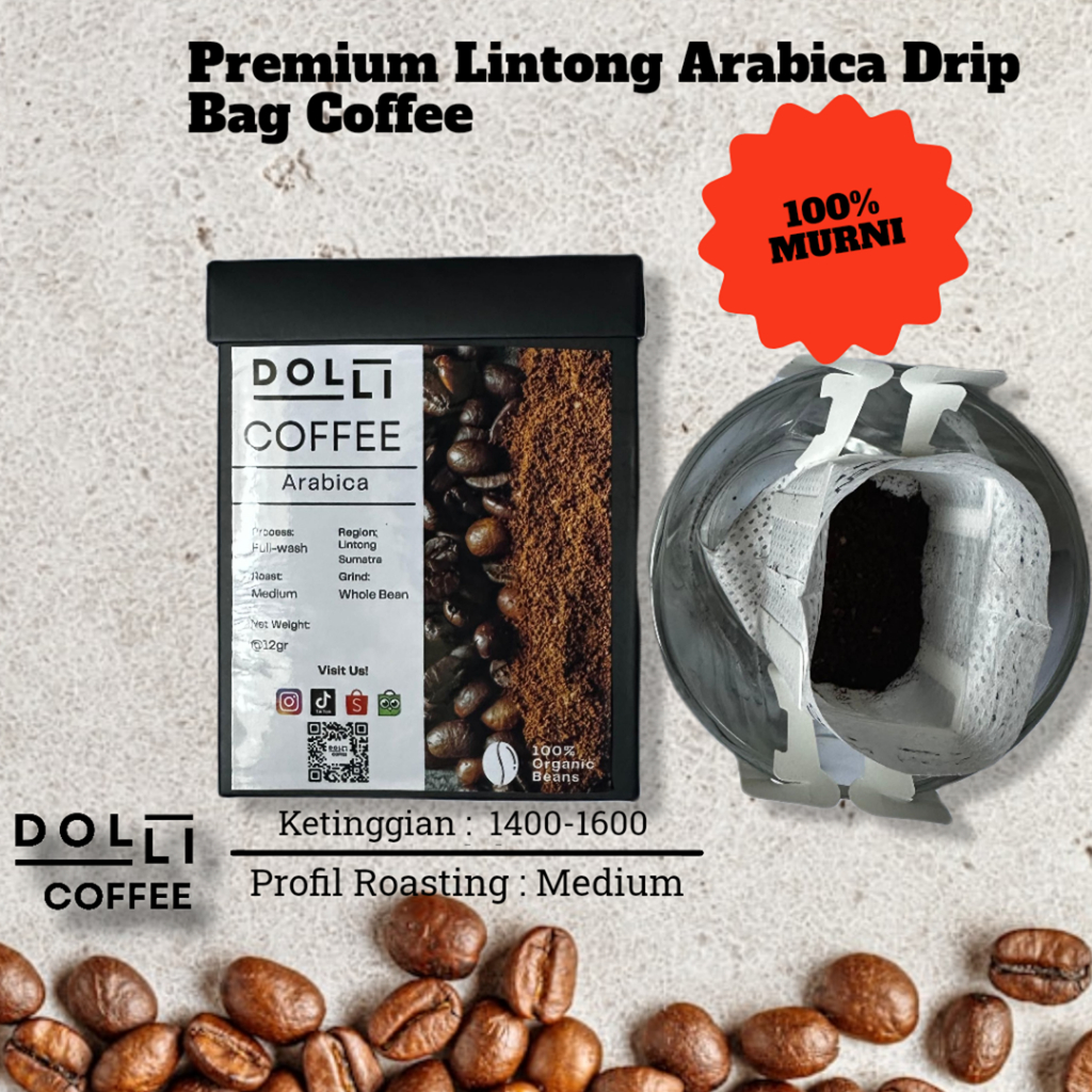 

Premium Lintong Arabica Drip Bag Coffee – 100% Authentic | Medium Roast | 5pcs