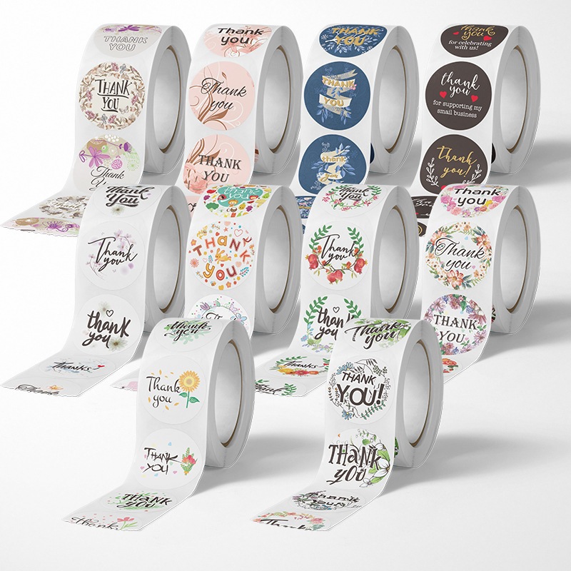 

stiker label thank you isi 500pc Stiker Roll