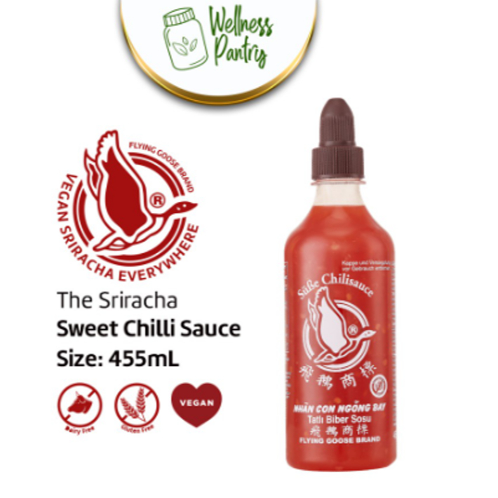 

Sriracha Flying Goose Sweet Chili Sauce 455 ml/ Saus Manis Pedas Vegan