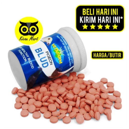 BLUD VETAFARM DOPING VITAMIN BURUNG MERPATI BLOOD HARGA PERBUTIR ECERAN