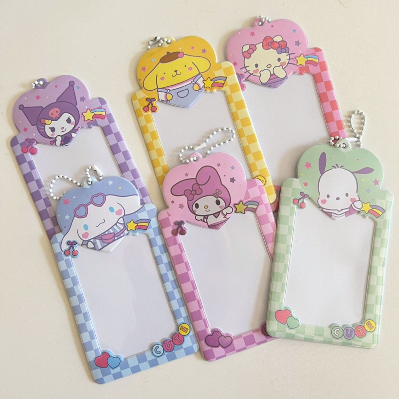 

Card holder cahol photostrip motif sanrio name tag hello kitty my melody kuromi purin pacha MOTIF