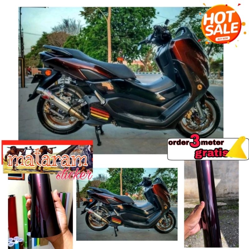 stiker skotlet motor warna moonlight skotlet hitam lembayung merah