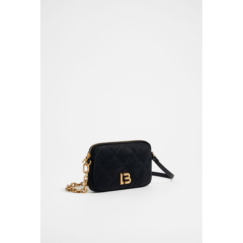 Bimba Y Lola Black Padded Nylon Mini Bag AUTHENTIC