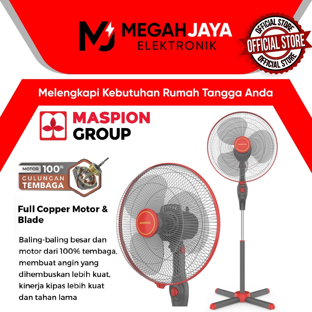 READY MASPION STAND FAN  KIPAS ANGIN EX1611 SX  EX1611 SX  EX 1611 SX 16 INCH GARANSI RESMI
