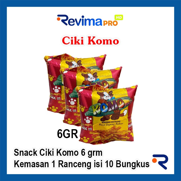 

Snack Ciki KOMO Rasa Jagung Bakar, Snack Makanan Ringan Kemasan 1 pack isi 10 Bungkus