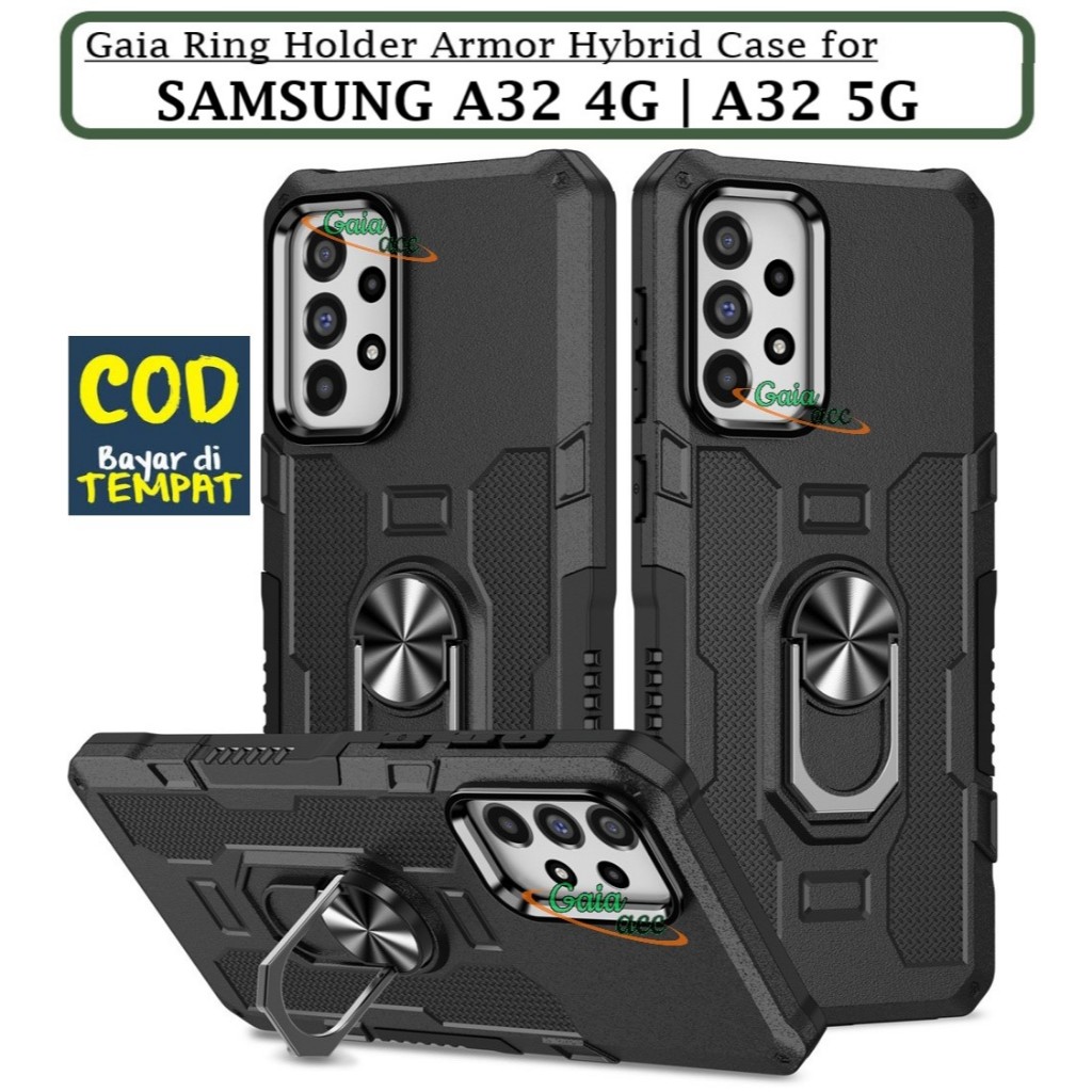 Casing Samsung Galaxy A32 4G /A32 5G Hard Case Ring Armor Robot Case Kickstand Hybrid/Ring Holder