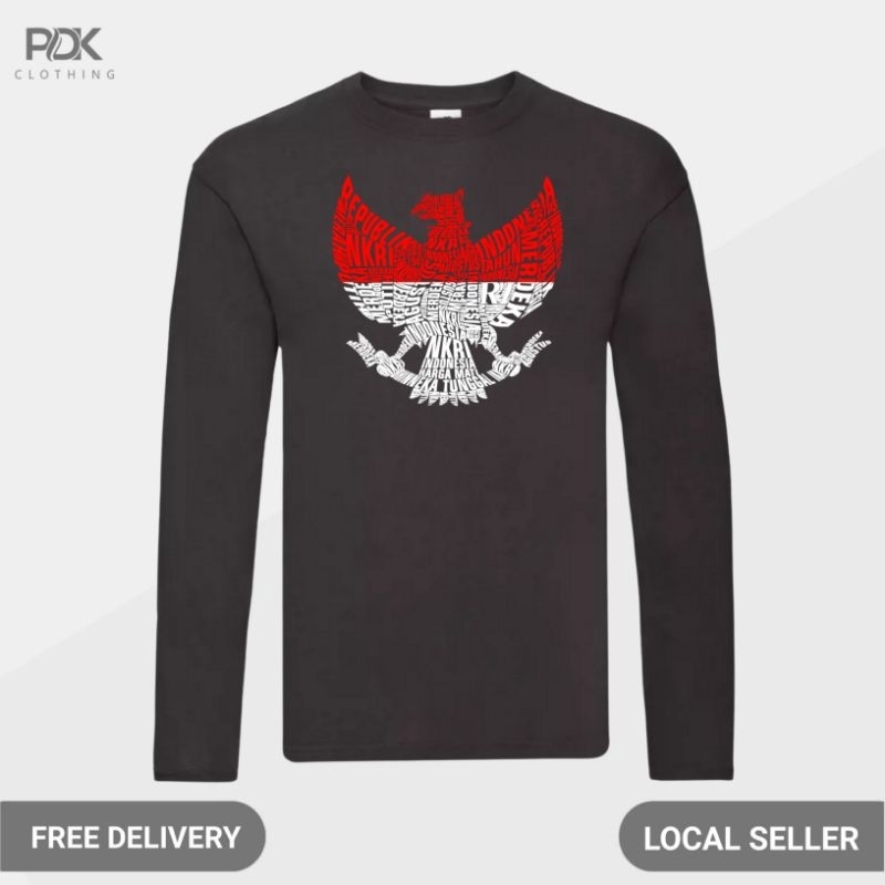 Kaos Pria Baju Lengan Panjang Logo Garuda Indonesia