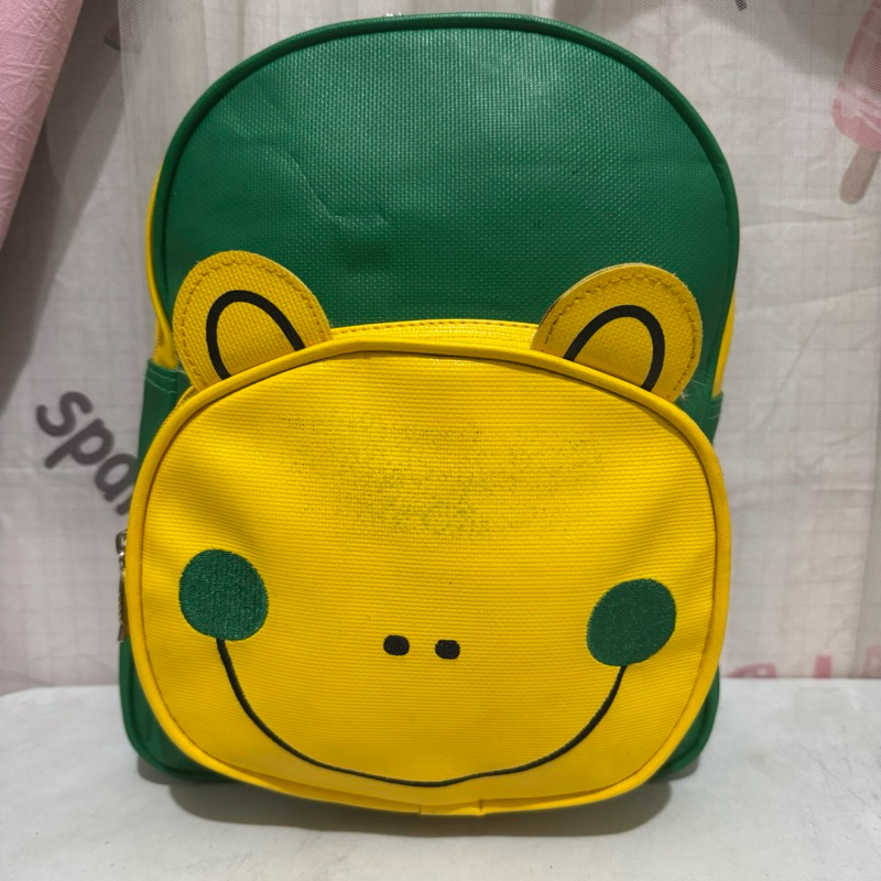 tas ransel anak tk. tas ransel anak playgrub. tas ransel anak kuning hijau preloved