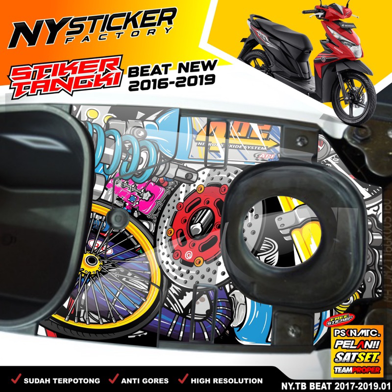 Stiker Tangki Bensin Beat FI New 2016-2019 Stiker Tangki Beat