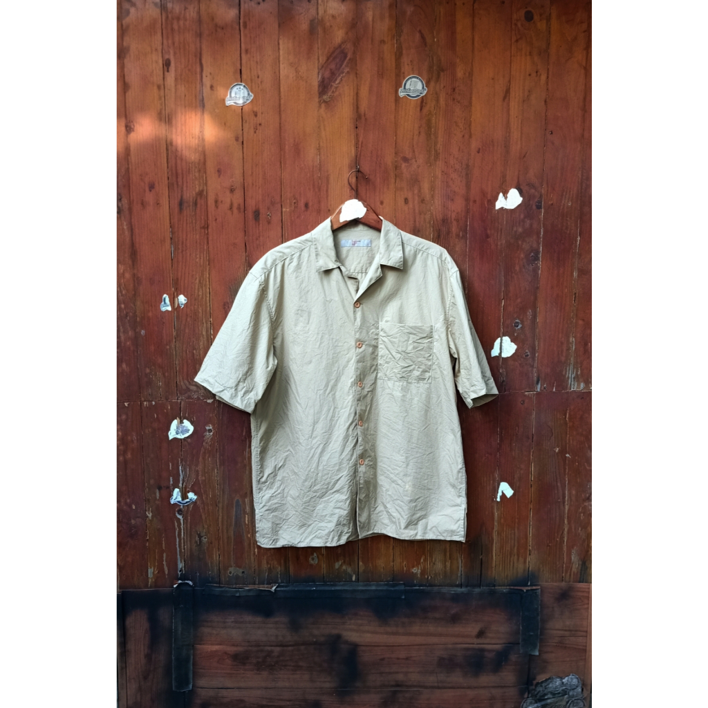 Kemeja 8 three open collar second original