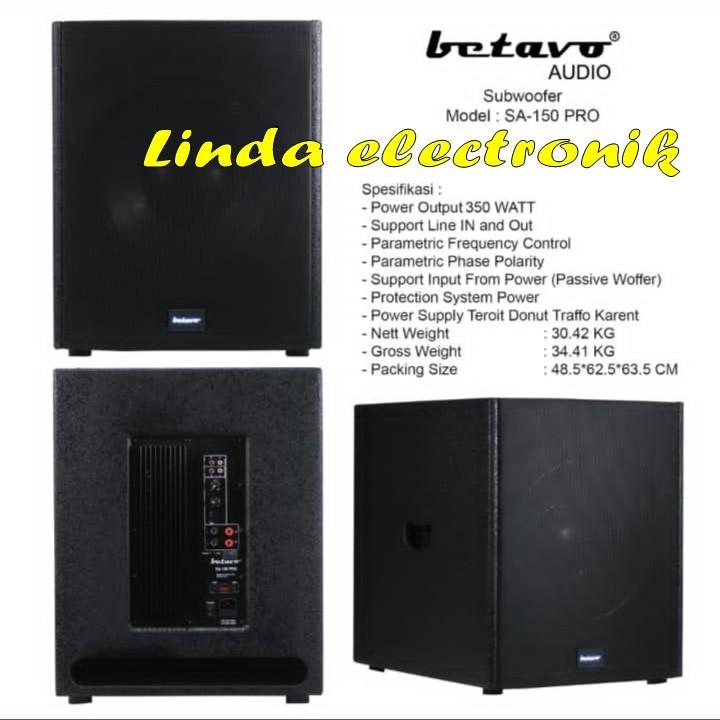 subwoofer aktif betavo sa150 pro / sa150pro / sa 150pro 15 inch 1bh original