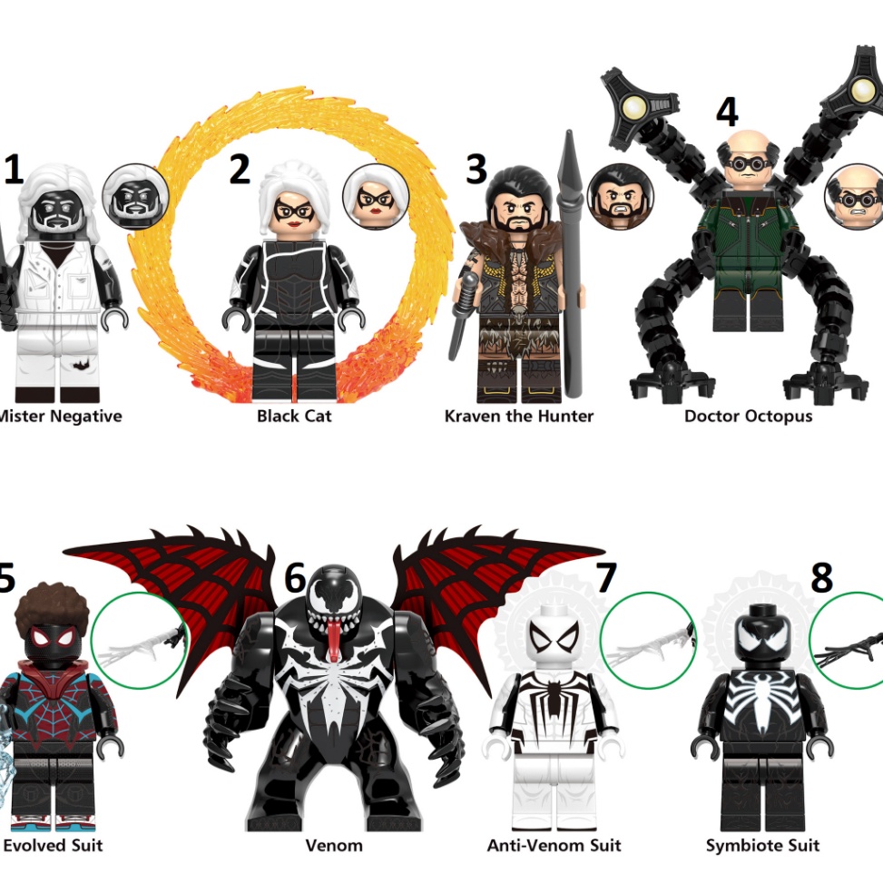 Serbu Sekarang Marvel Spiderman Symbiote Anti Venom Evolved Suit Dr Octopus Kraven Black Cat Mr Nega